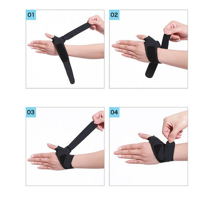 2 PCS Volleyball Badminton Tendon Sheath Wristband Thin Wrist Sprain Thumb Cover, Specification: M（Right Hand）-garmade.com