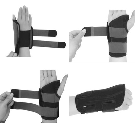 2PCS Two-Way Compression Stabilized Support Plate Wrist Brace Fracture Sprain Rehabilitation Wrist Brace, Specification: Left Hand S (Black Grey)-garmade.com