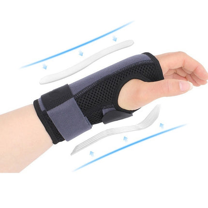 2PCS Two-Way Compression Stabilized Support Plate Wrist Brace Fracture Sprain Rehabilitation Wrist Brace, Specification: Right Hand L (Black Grey)-garmade.com