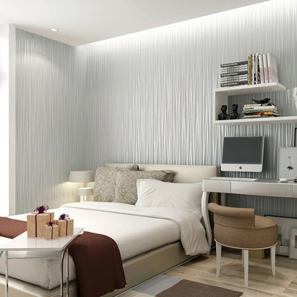 Modern Minimalist Bedroom Living Room Self-Adhesive Non-Woven Wallpaper Sticker, Specification: 0.53 x 3 Meters(7063 Silver Grey)-garmade.com