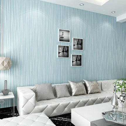 Modern Minimalist Bedroom Living Room Self-Adhesive Non-Woven Wallpaper Sticker, Specification: 0.53 x 3 Meters(7065 Light Blue)-garmade.com