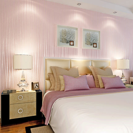 Modern Minimalist Bedroom Living Room Self-Adhesive Non-Woven Wallpaper Sticker, Specification: 0.53 x 3 Meters(7066 Light Pink)-garmade.com