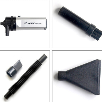 Pro'sKit MS-C001 Mini Vacuum Cleaner Mobile Computer Keyboard Dust Collector Cleaning Tool(Black)-garmade.com