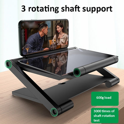 Folding Pull-Out Lifting Mobile Phone Screen High-Definition Amplifier Anti-Blue Light 3D Amplifier 12 inch (Black)-garmade.com