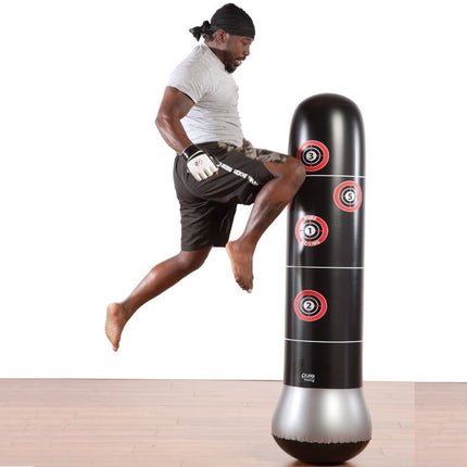 Adult And Children Fitness Vertical Inflatable Tumbler Boxing Column Thickened Boxing Punching Bag, Height: 1.6m-garmade.com