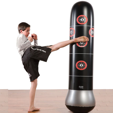 Adult And Children Fitness Vertical Inflatable Tumbler Boxing Column Thickened Boxing Punching Bag, Height: 1.6m-garmade.com