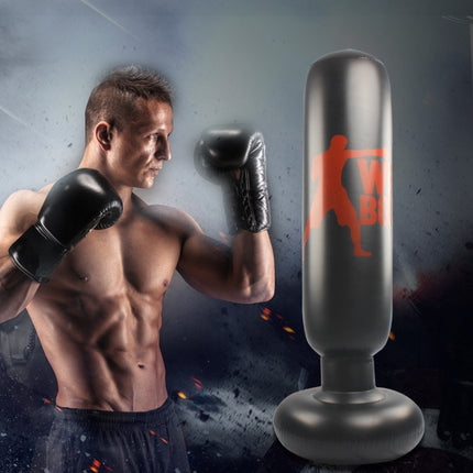 Fitness Vertical Inflatable Punching Bag Boxing Column Tumbler Punching Bag Catharsis Column, Height: 1.6m-garmade.com