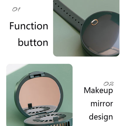 G3 Portable Outdoor Kids USB Mini Mirror Leafless Watch Fan(White)-garmade.com