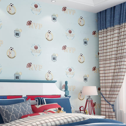 0.53 x 3m 3D Stars Moon Self-Adhesive Wallpaper Mediterranean Children Wall Sticker(3001 Light Blue)-garmade.com