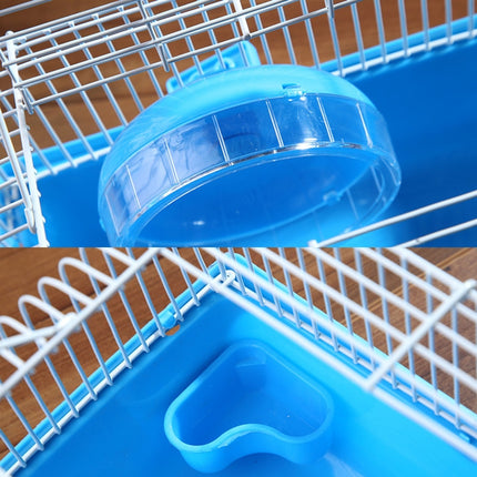 2 PCS Hamster Cage Portable Take-Out Cage Hamster Golden Bear Supplies(Blue)-garmade.com