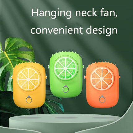 LY-ZYF02 Mini Hanging Neck Fan Portable Outdoor Handheld Fan(Yellow)-garmade.com