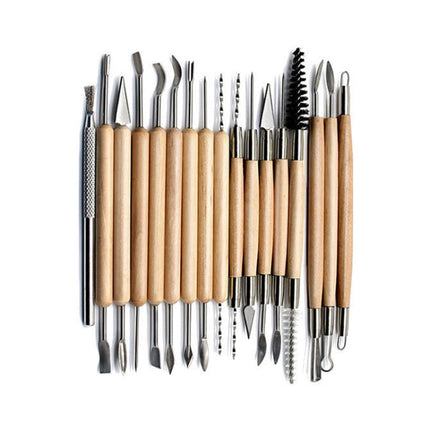 30 In 1 Wooden Pottery Clay Tools Multi-Function Clay Sculpture Tools-garmade.com