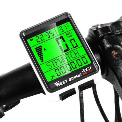 WEST BIKING Mountain Bike Wireless Code Meter Large-Screen Multifunctional Waterproof Speedometer-garmade.com