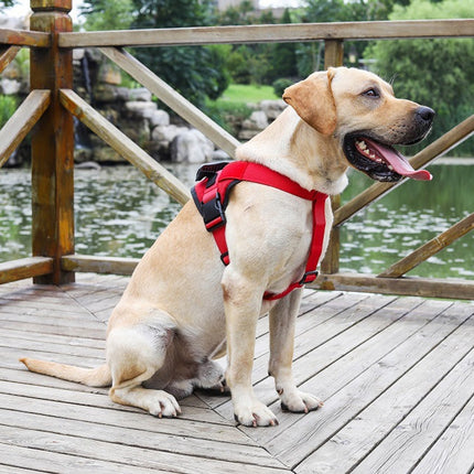 Large And Medium-Sized Dog Vest-Style Chest Harness S(Red)-garmade.com