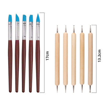23 In 1 Wooden Clay Plastic Pottery Clay Tool Set Multifunctional Carving Combo Set-garmade.com