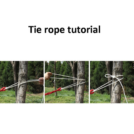Thick Canvas Hammock Field Rollover Prevention Outdoor Hammock Swing 260x80 With Stick (Red Stripe)-garmade.com