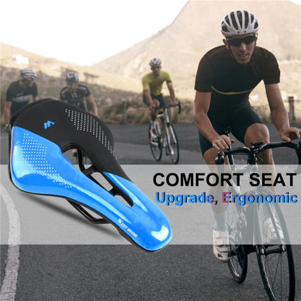 WEST BIKING Cycling Seat Hollow Breathable Comfortable Saddle Riding Equipment(Black Blue)-garmade.com
