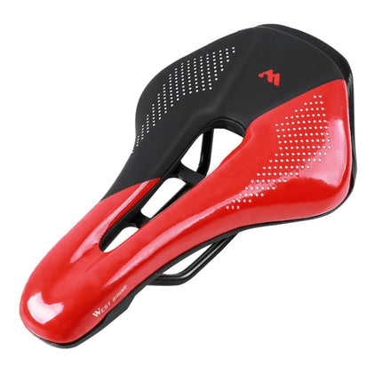 WEST BIKING Cycling Seat Hollow Breathable Comfortable Saddle Riding Equipment(Black Red)-garmade.com