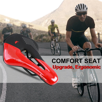 WEST BIKING Cycling Seat Hollow Breathable Comfortable Saddle Riding Equipment(Black Red)-garmade.com