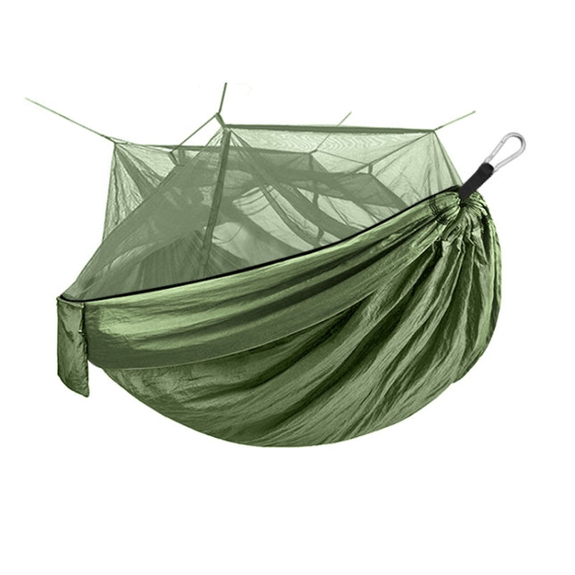 Encryption Mosquito Net Hammock Outdoor Camping Anti-Mosquito Net Gauze Hammock, Size: 260x140cm(Army Green )-garmade.com