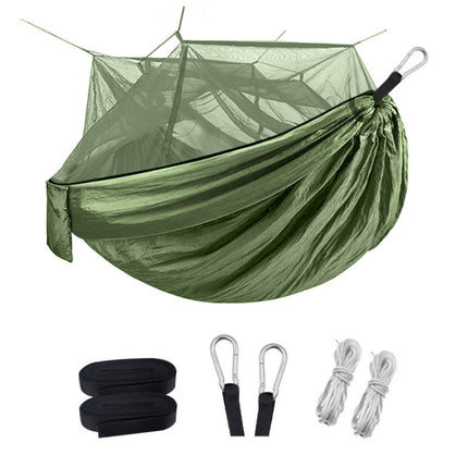Encryption Mosquito Net Hammock Outdoor Camping Anti-Mosquito Net Gauze Hammock, Size: 260x140cm(Army Green )-garmade.com