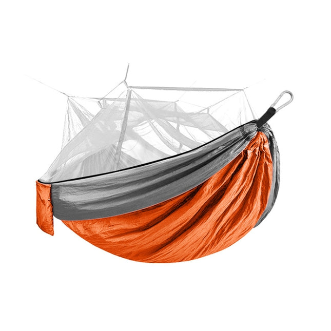 Encryption Mosquito Net Hammock Outdoor Camping Anti-Mosquito Net Gauze Hammock, Size: 260x140cm(Orange Red Grey)-garmade.com