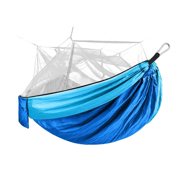 Encryption Mosquito Net Hammock Outdoor Camping Anti-Mosquito Net Gauze Hammock, Size: 260x140cm(Dark Blue Light Blue )-garmade.com
