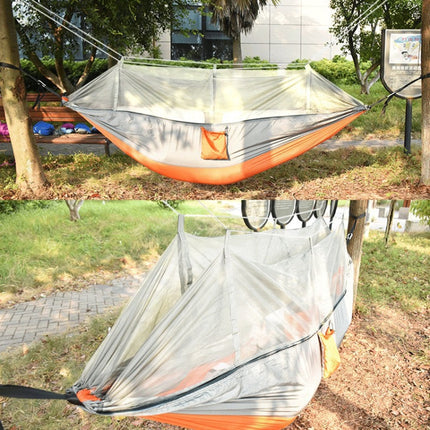 Encryption Mosquito Net Hammock Outdoor Camping Anti-Mosquito Net Gauze Hammock, Size: 260x140cm(Orange Red Grey)-garmade.com