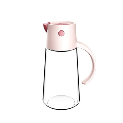 Kitchen Automatic Opening And Closing Oil Can Leak-Proof Seasoning Bottle With Lid, Capacity: 550ml (Pink)-garmade.com