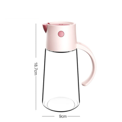 Kitchen Automatic Opening And Closing Oil Can Leak-Proof Seasoning Bottle With Lid, Capacity: 550ml (Pink)-garmade.com