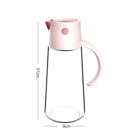 Kitchen Automatic Opening And Closing Oil Can Leak-Proof Seasoning Bottle With Lid, Capacity: 650ml (Pink)-garmade.com