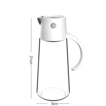 Kitchen Automatic Opening And Closing Oil Can Leak-Proof Seasoning Bottle With Lid, Capacity: 650ml (White)-garmade.com