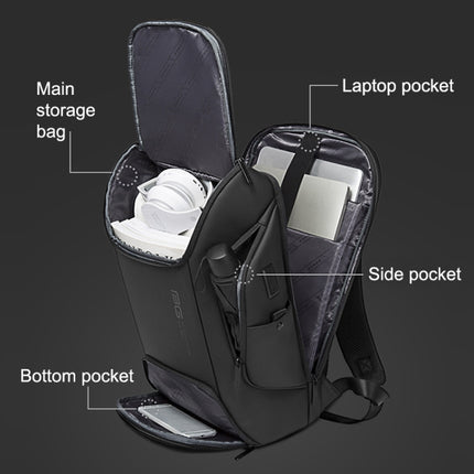BANGE BG-7267 Men Shoulders Bag Business Waterproof Backpack(Gray)-garmade.com