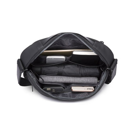 BANGE BG-7308 Men One-Shoulder Messenger Bag Fashion Casual Sports Chest Bag(Black)-garmade.com