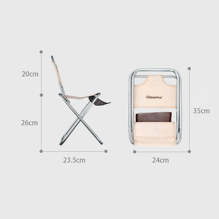 ShineTrip Outdoor Backrest Folding Stool Aluminum Alloy Folding Backrest Maza(Khaki)-garmade.com