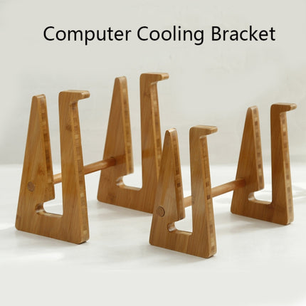 Small Bamboo Wood Computer Cooling Bracket Beech Wood Tablet Desktop Storage Rack-garmade.com