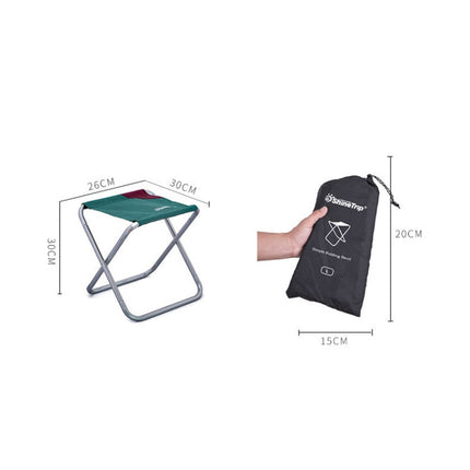 ShineTrip Outdoor Large Folding Stool Outdoor Camping Fishing Portable Folding Stool(Dark Green)-garmade.com