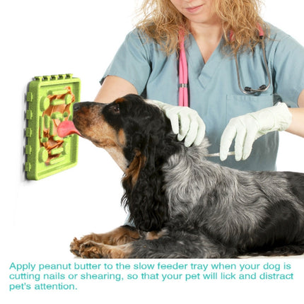 Single Green Dog Choking Prevention Slow Food Bowl Licking Combo Plate-garmade.com