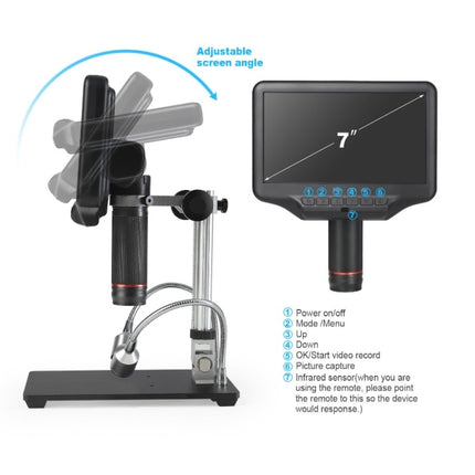 7 Inch 3D Digital Microscope Industrial Overhaul, Watch And Jewelry Appraiser(US Plug)-garmade.com
