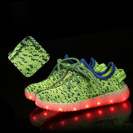 Low-Cut LED Colorful Fluorescent USB Charging Lace-Up Luminous Shoes For Children, Size: 34(Pink)-garmade.com
