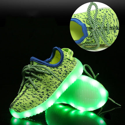 Low-Cut LED Colorful Fluorescent USB Charging Lace-Up Luminous Shoes For Children, Size: 37(Pink)-garmade.com