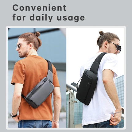 BANGE BG-77202 Men Fashion Chest Bag Waterproof Portable Storage Messenger Bag(Gray)-garmade.com