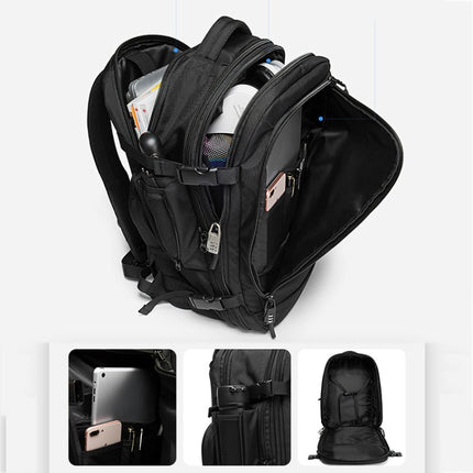BANGE BG-22039 Men Large-Capacity Shoulders Backpack Business Anti-theft Waterproof Handbag(Black)-garmade.com