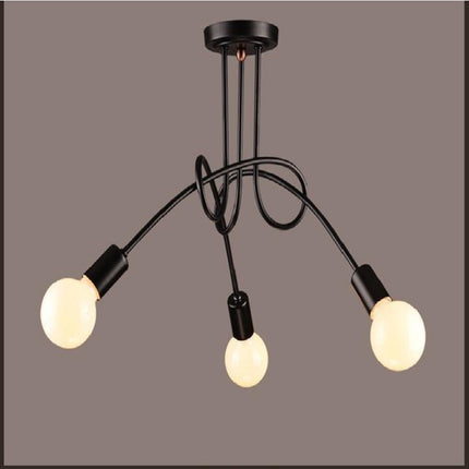 Three-headed Simple Creative Cafe Room Dining Room Bedroom Living Room Wrought Iron Pendant Lamp Ceiling Light with Milky White Dragon Ball Bubble LED-garmade.com