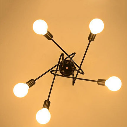 Five-headed Simple Creative Cafe Room Dining Room Bedroom Living Room Wrought Iron Pendant Lamp Ceiling Light with Milky White Dragon Ball Bubble LED-garmade.com