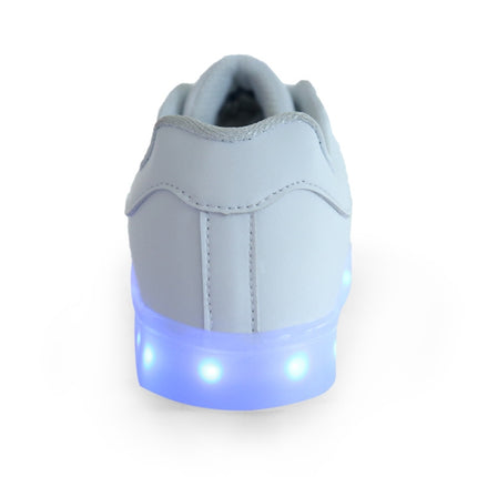 Children Luminous Low-Cut Shoes USB Charging LED Luminous Shoes, Size: 25(White)-garmade.com