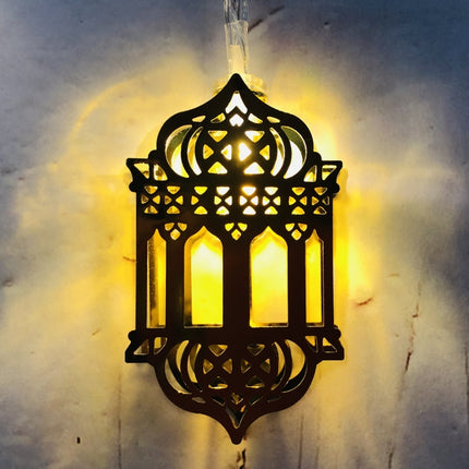 1.65m 10 LEDs Eid Al-Fitr Festival Iron Art String Lights Ramadan LED Decoration Pendant(Warm White Light)-garmade.com