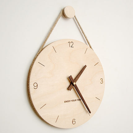 10 inch Without Printing Plate Wooden Sling Wall Clock Home Living Room Clock-garmade.com