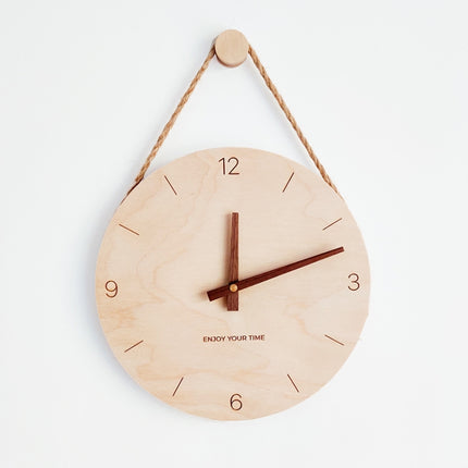 10 inch Scale Version Wooden Sling Wall Clock Home Living Room Clock-garmade.com