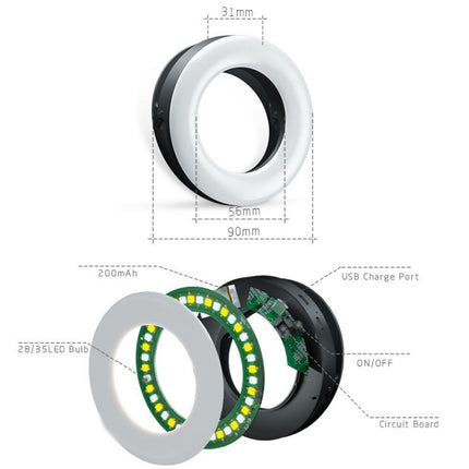 Mobile Phone Live Selfie Light LED Beauty Ring Fill Light(Black)-garmade.com